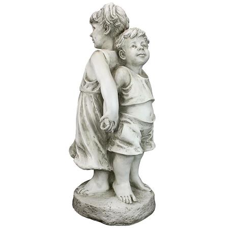 Design Toscano Back to Back Brother and Sister Garden Children Statue SH380181